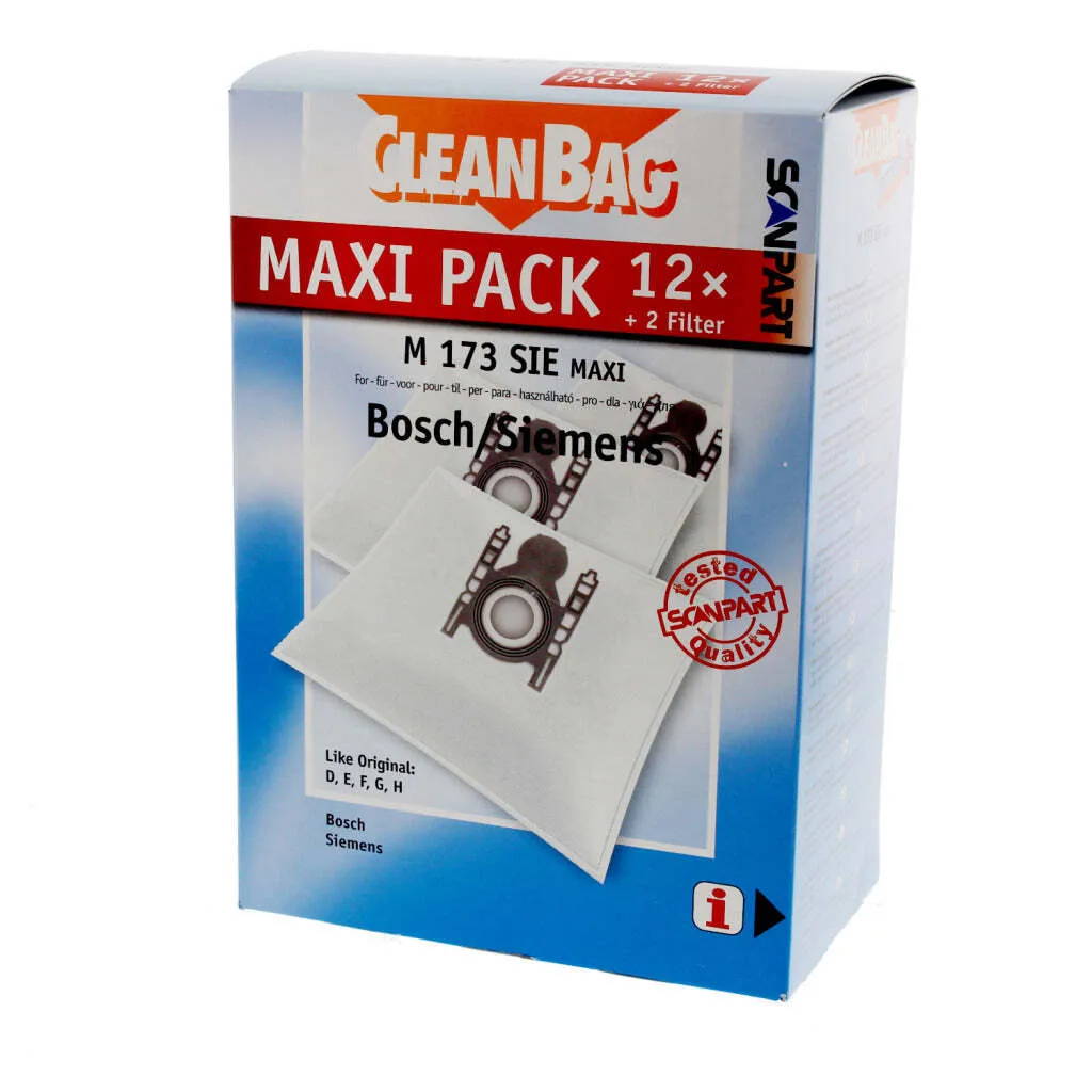 Sac pour Aspirateur Bosch Siemens D E F G H Scanpart Microfleece+ Maxi