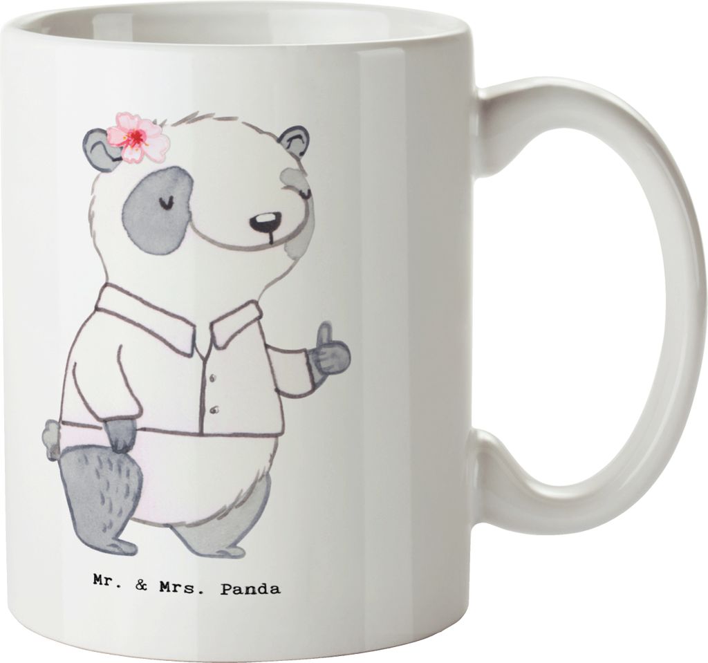 Mr. & Mrs. Panda Kaffeebecher Unternehmensberaterin Herz - Weiß - Geschenk, Becher, Tasse, Teetasse, bedruckt, Pott
