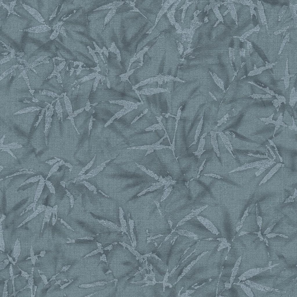 Profhome 790466-GU Florale Tapete metallische Akzente blau platin grau 5,33 m2