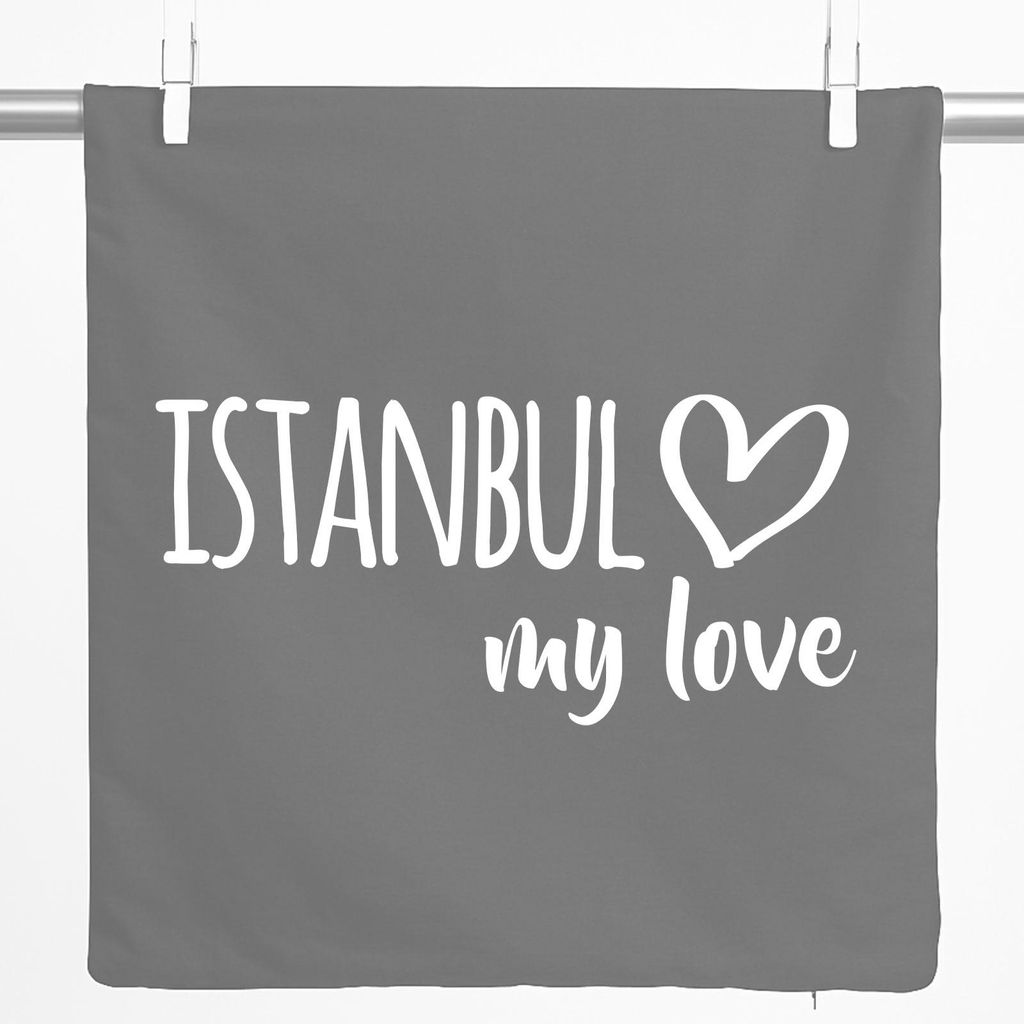 Huuraa Kissenbezug Istanbul my love 40x40cm Steel Grey Produktbild 