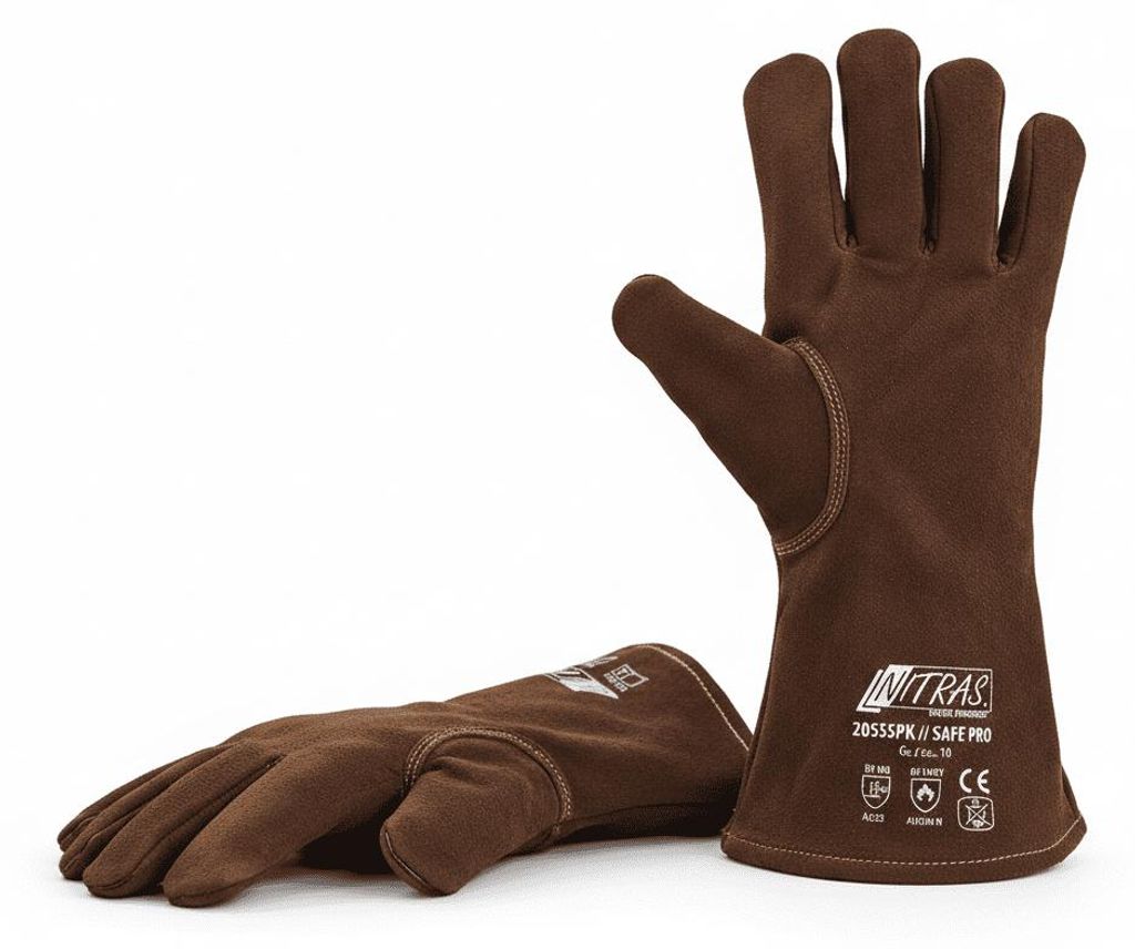 Nitras SAFE PRO Schweißerhandschuhe aus Rindspaltleder, Produktbild 