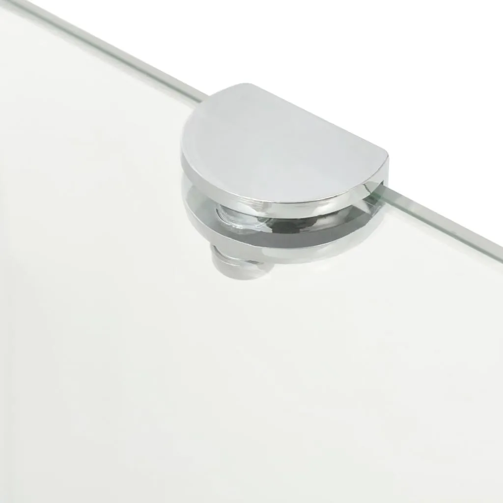 vidaXL Étagères d'angle 2 pcs avec supports chromés verre transparent