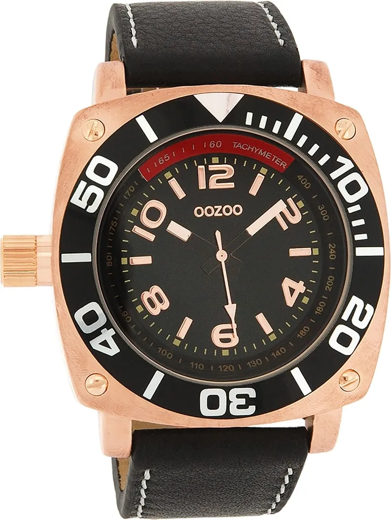 Oozoo UOC2282A Orologio da Uomo Pelle Nera | Shop Online Timepieces