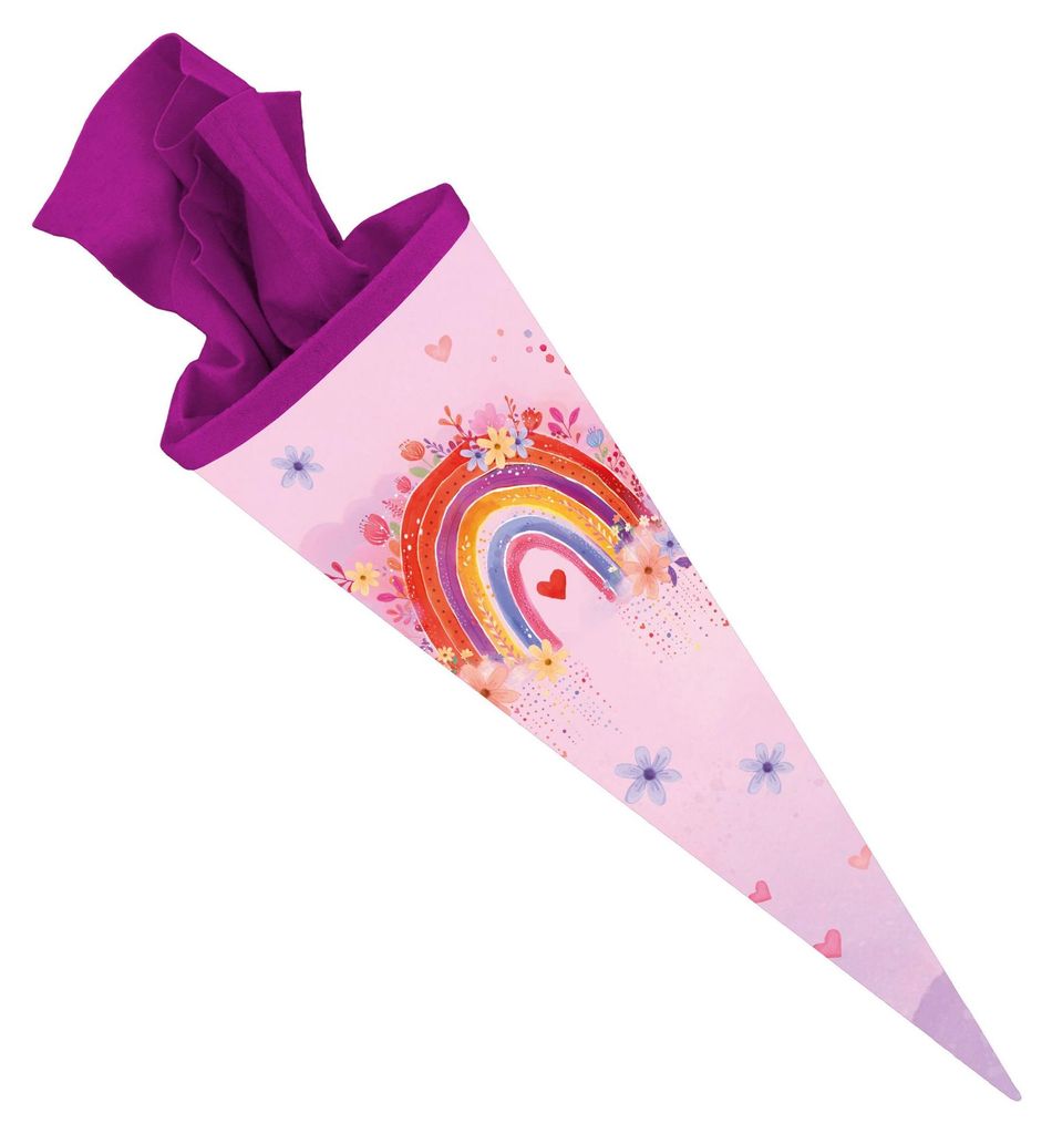 itenga Schultüte 70cm rund Motiv Regenbogen - RAINBOW Produktbild 