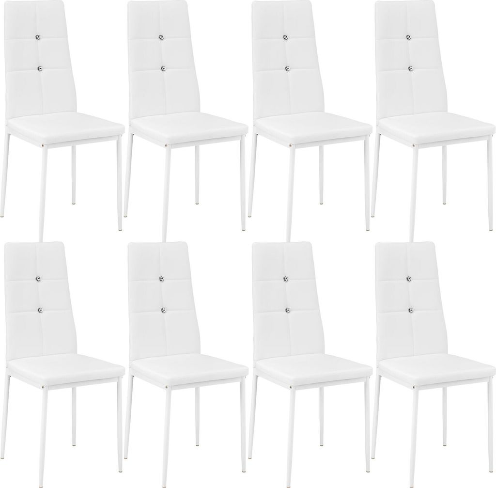 tectake Set Esszimmerstuhl Julien gepolstert mit Kunstlederbezug 40 x 42 x 97 cm