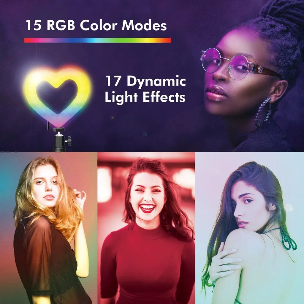 Trépied LED RGB Cœur Logilink avec Commande de Lumière Intégrée - 2