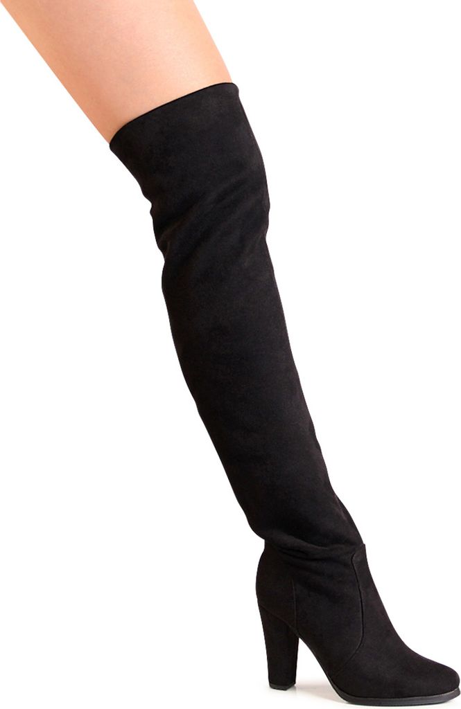 topschuhe24 2589 Damen Overknee Stiefel Krempelschaft, Farbe:Schwarz, Größe:36 EU