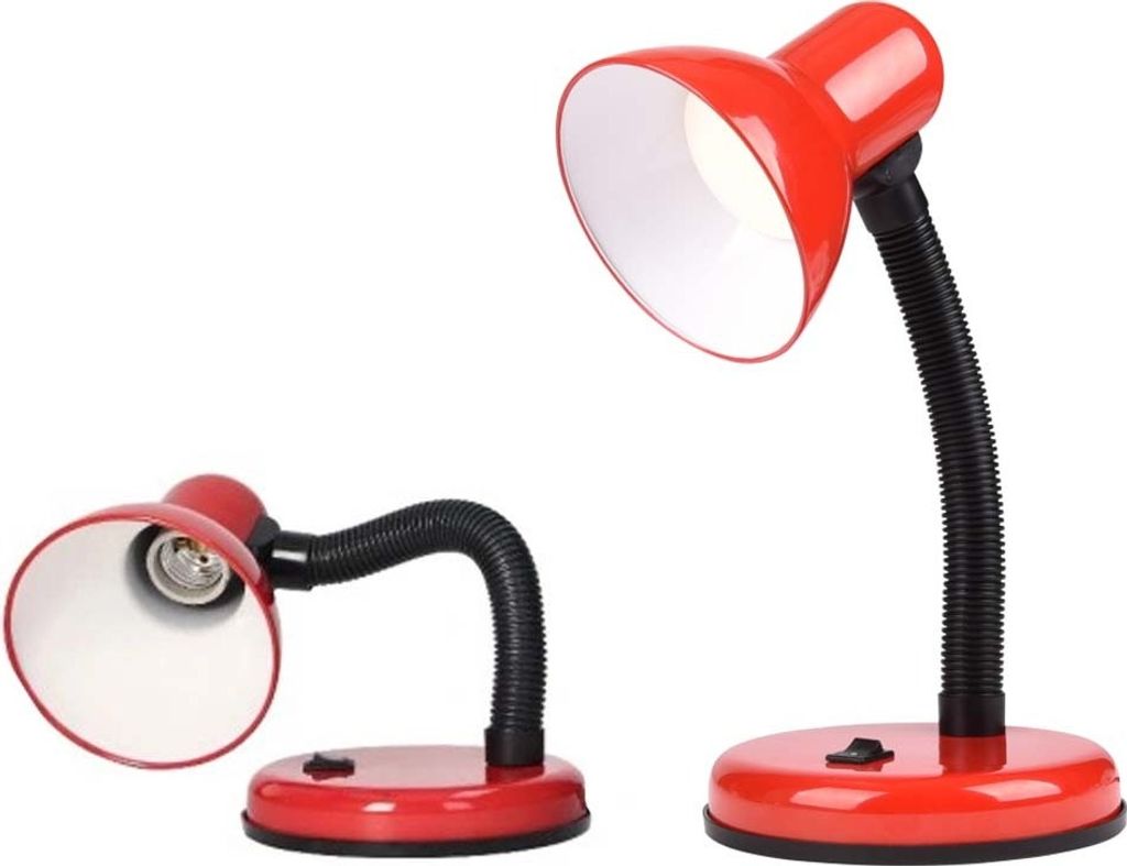 lampka biurkowa regulowana szkolna na biurko nocna CZERWONA Zdjęcie produktu 