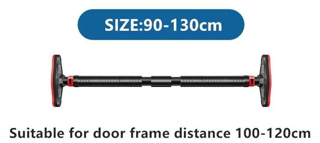 Klimmzugstange für Türrahmen - Türreck - Verstellbar 90–130 cm - Bis 400 kg belastbar - Heimtraining Krafttraining - Schwarz