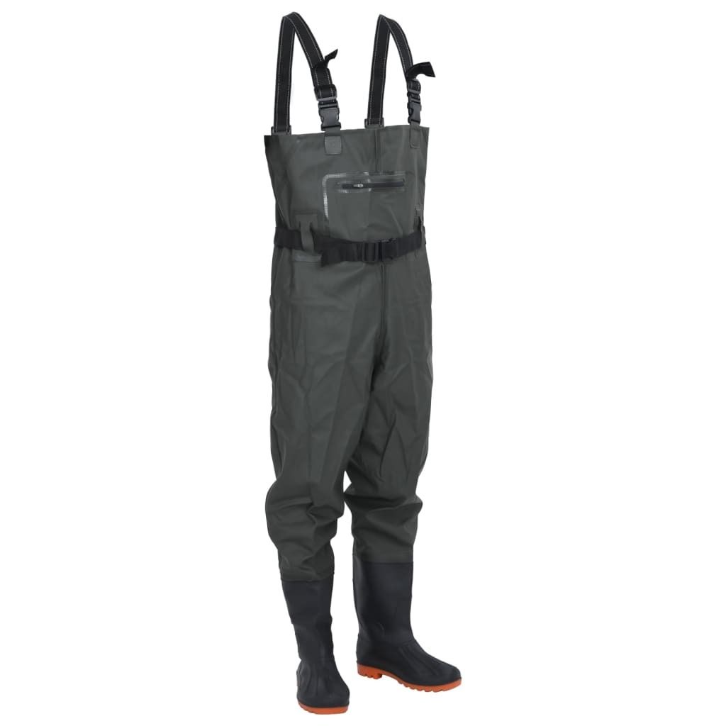 vidaXL Waders con stivali e cintura verde scuro taglia 39 Immagine del prodotto 