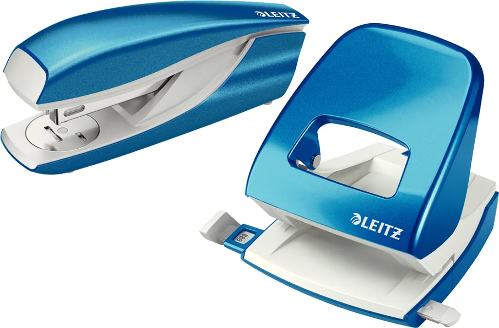 Set agrafeuse et perforateur de bureau Leitz Nexxt WOW bleu métal