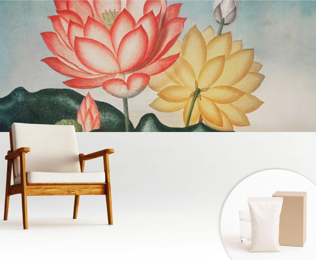 Fototapete - 250x104 cm - Tapete - Wandtapete - Wandbilder - Dekofolie - Tapete Folie - Wand - Dekoration - Wohnzimmer - Lotusblumen