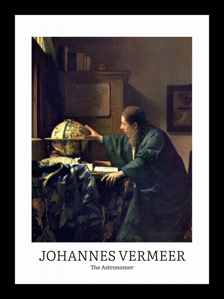 Plakat 13x18cm Design Der Astronom, Vermeer Vintage für das Wohnzimmer