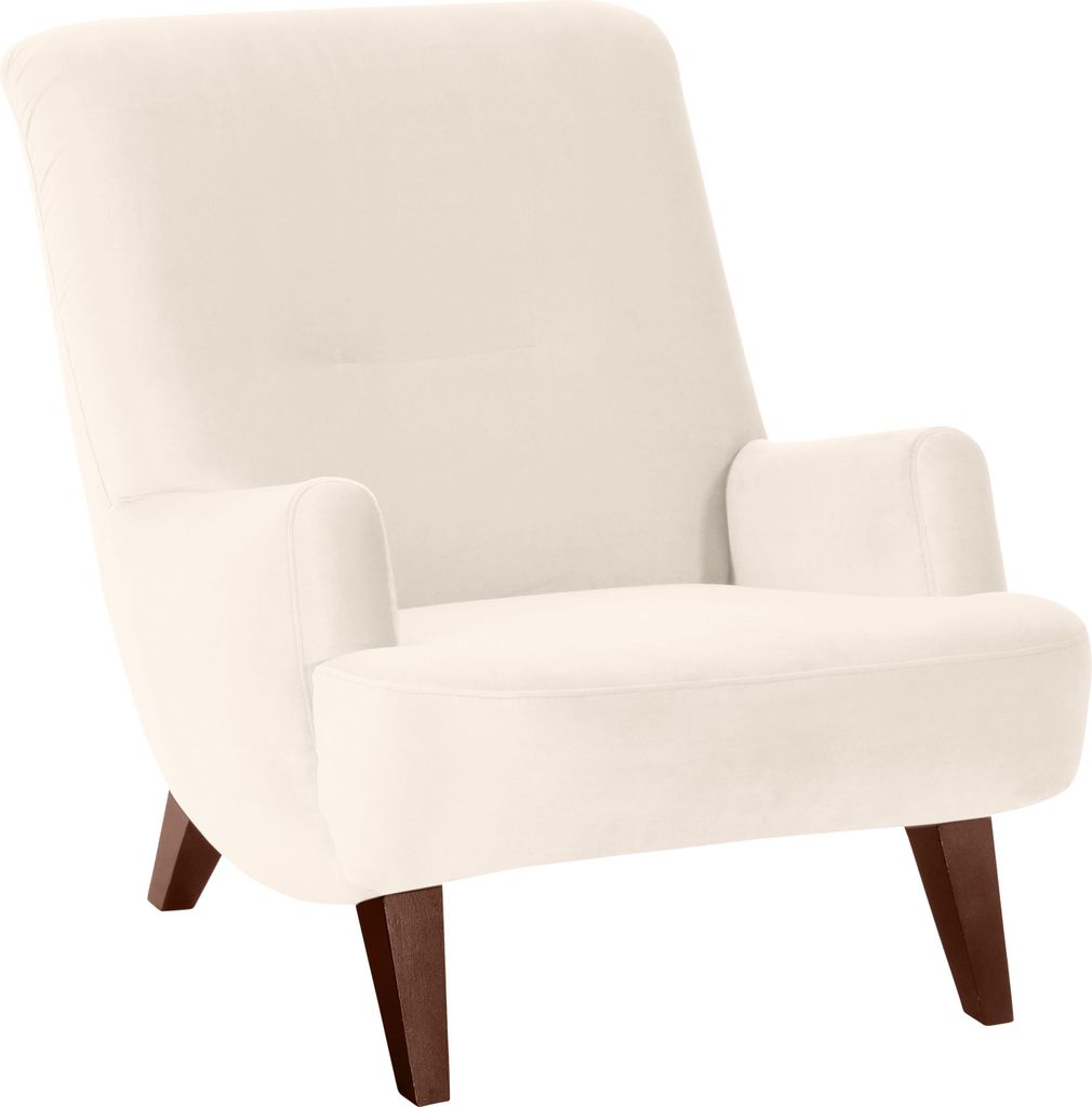 Max Winzer Sessel Brandford - Samtvelours creme - Maße: 71 Produktbild 