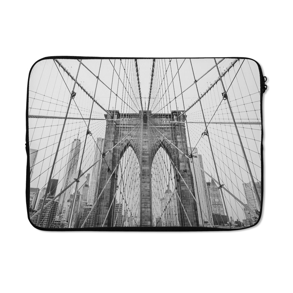 MuchoWow Laptop Hülle 14 ZollBrooklyn Bridge - Brücke - Architektur - Gebäude Laptoptasche - Laptoptasche - Stoßsicher - Schutzhaube