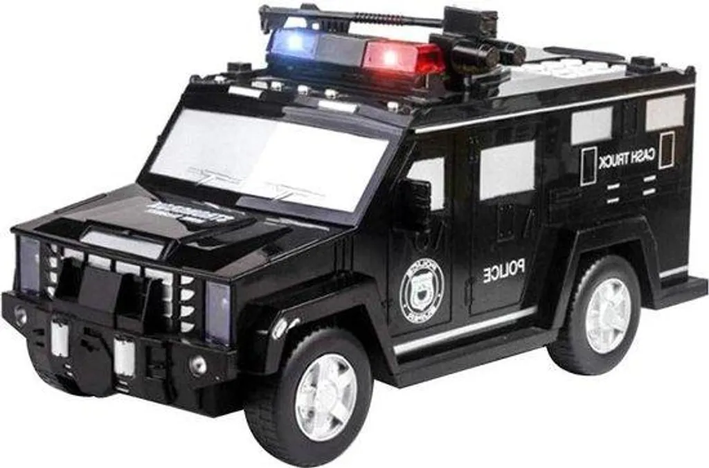 Tirelire enfant incassable camion métal, musiques et lumières fun