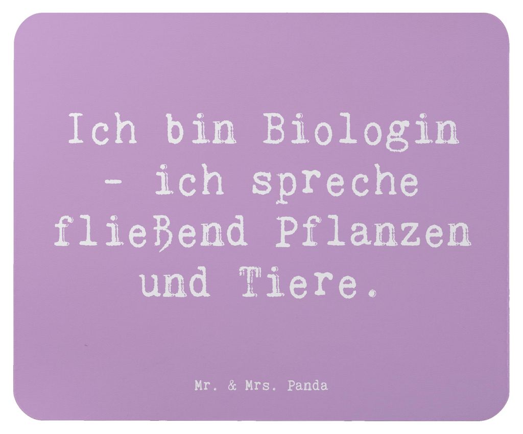 Mr. & Mrs. Panda Mouse Pad Spruch Sprechende Biologin - Lavendeltraum - Geschenk, Tierillustrationen, Berufsalltag, laptop mauspad, Geschenke mit H...