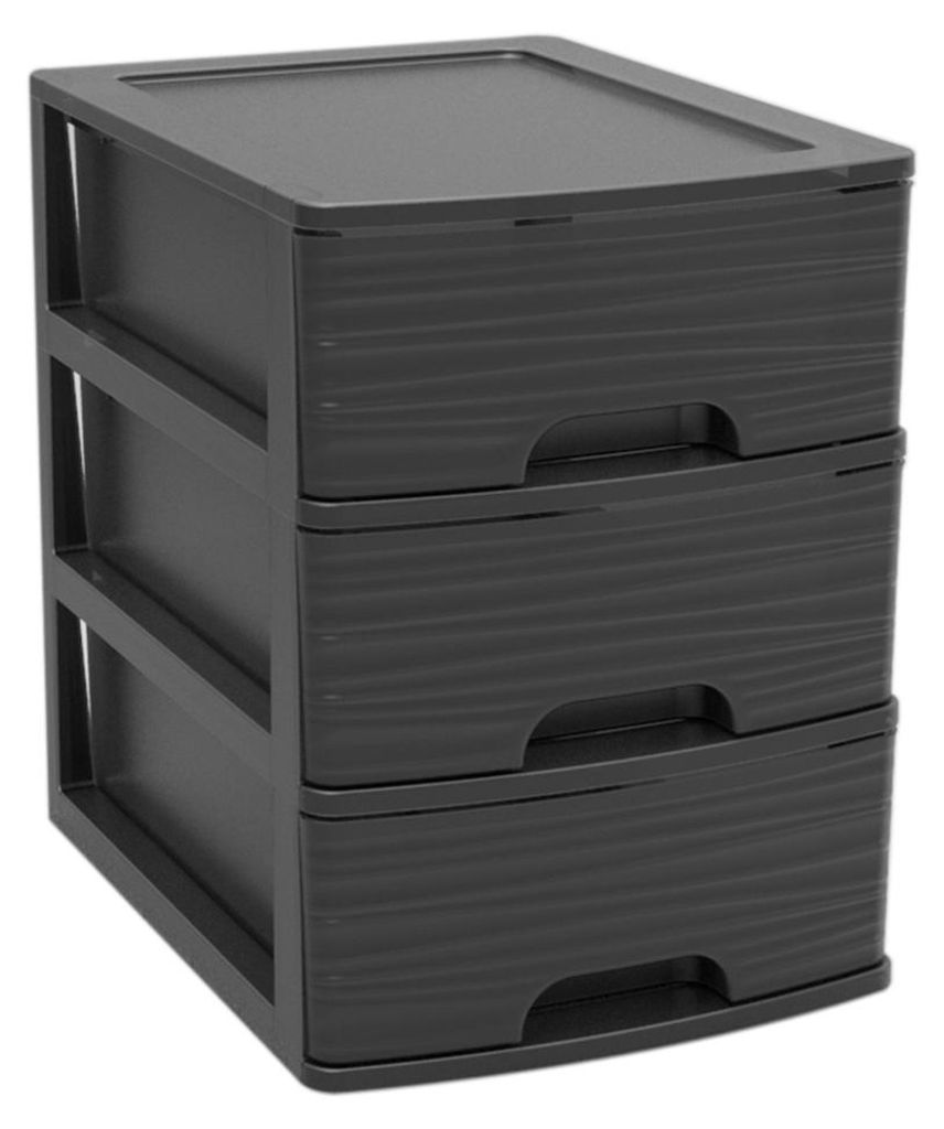 Cassettiera EDA STONE DIN A5 3 cassetti PP nero Immagine del prodotto 