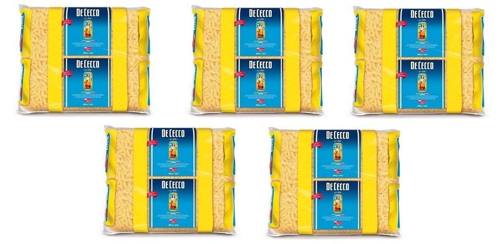 5x De Cecco Fusilli Pasta di Semola di Grano Duro Hartweizengrieß Pasta 100% Italienische Pasta Kurze Pasta Packung mit 3Kg