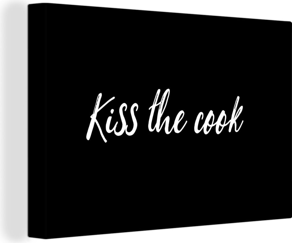 OneMillionCanvasses - Leinwandbilder - 140x90 cm, Zitate - Sprichwörter - Küss den Koch, Wandbilder Kunstdruck Wanddekoration - Foto auf Leinwa...