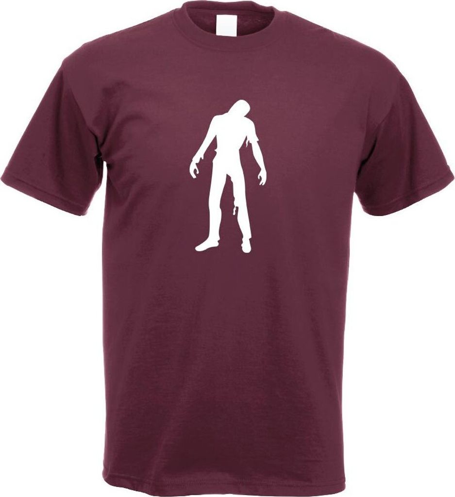 Kiwistar - T-Shirt - Burgund - Zombie Herren Funshirt Bedruckt Design Sprüche Spruch Motive - mit Motiv Bedruckt - Funshirt Design - Sport - Freiz...
