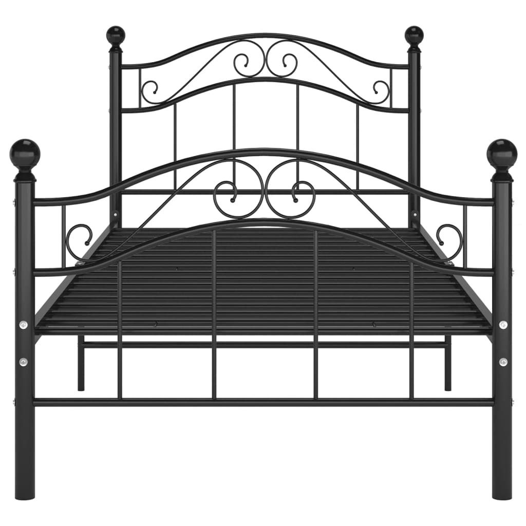 vidaXL Postel Black Metal 90x200 cm Obrázek produktu 