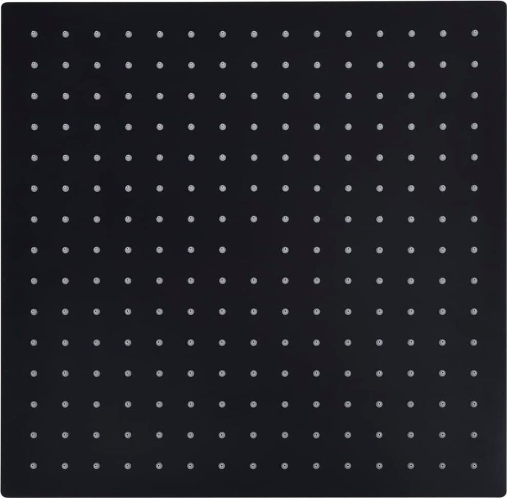 vidaXL Regenbrause Edelstahl 40x40 cm Quadrat Schwarz
