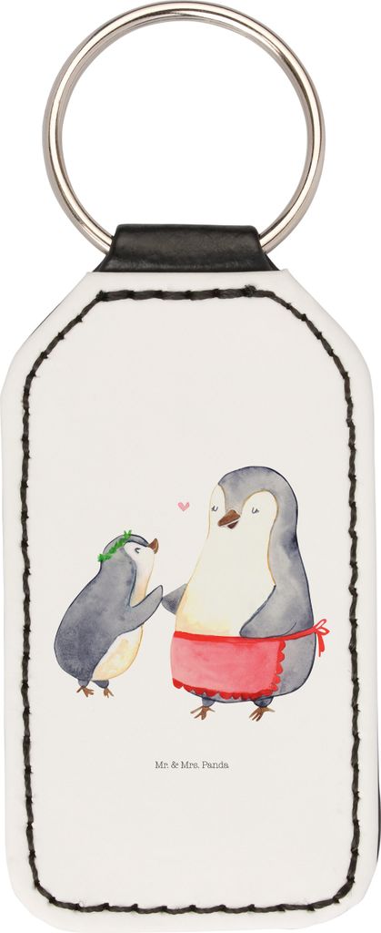 Mr. & Mrs. Panda schlüssel anhänger Pinguin mit Kind - Weiß - Geschenk, Vorbild Mama, Mutter, schlüsselanhänger kunstleder, Muttertag, Taschen...