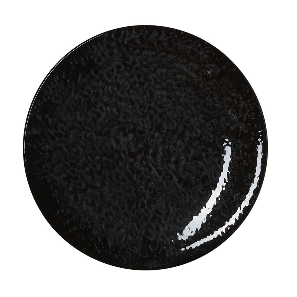 6x Flache Teller 27 cm VIDA Night schwarz Porzellan