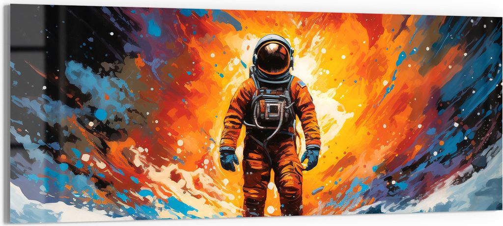 DEQORI Glasbild Echtglas 150x60 cm 'Kosmischer Traum' Wandbild Bild modern Deko