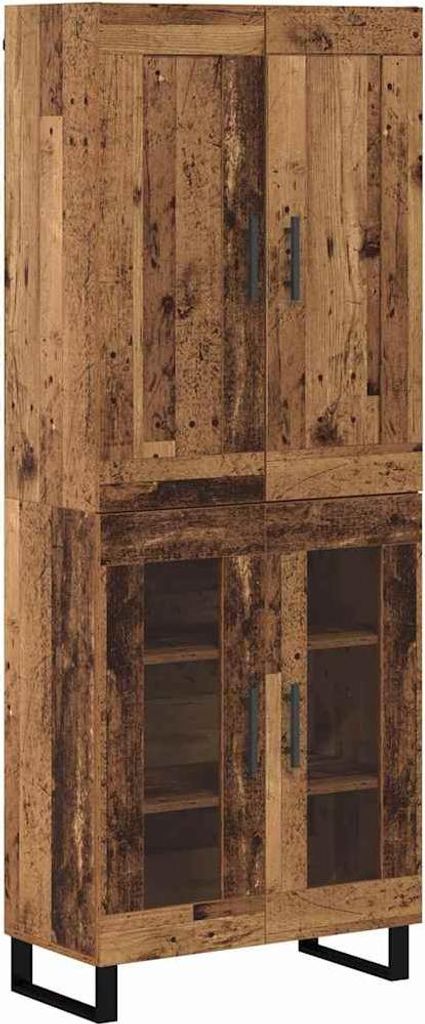 Highboard Altholz 69,5 x 34 x 180 cm Holzwerkstoff