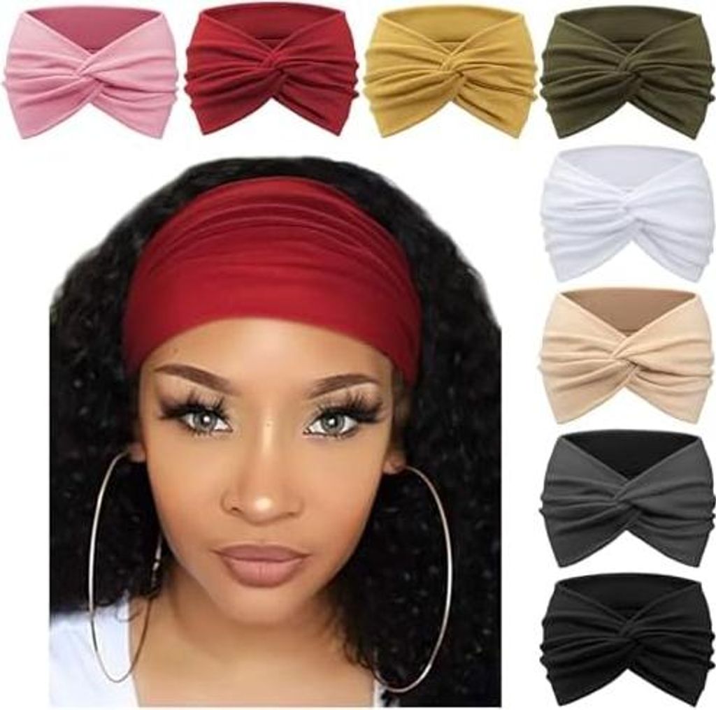 DRESHOW 8 Stück Damen Stirnbänder Kopfband Haarband Elastische Weiche Stirnband für Alltag Yoga Sport Fitness