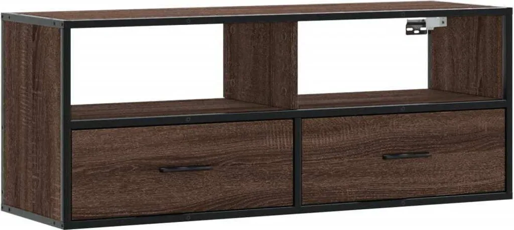 SYFAX™ Mobile TV Rovere Marrone 100x31x39,5 cm in Truciolato e Metallo