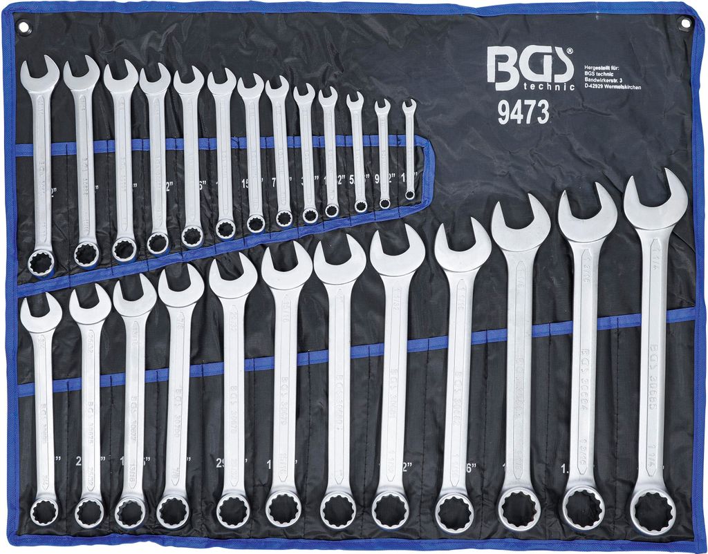 BGS Set di chiavi combinate in pollici SW 1/4 di pollice - Immagine del prodotto 