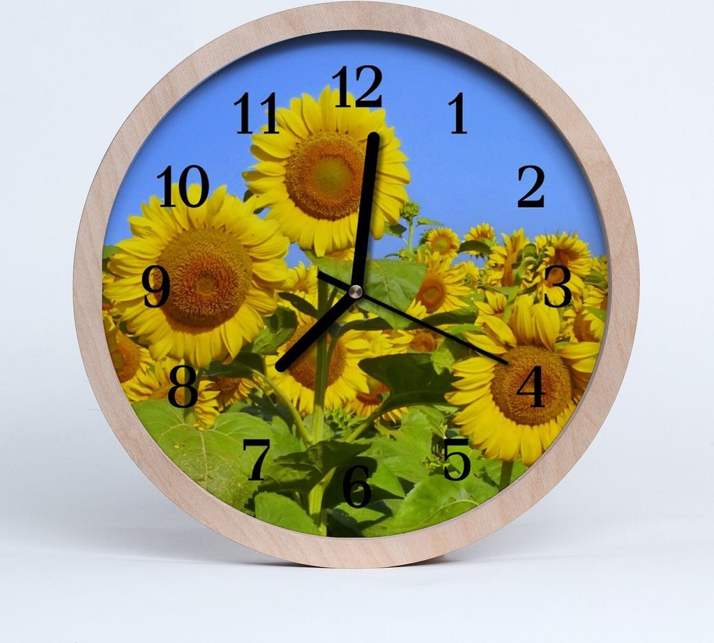 Holzuhr 30fi cm wanduhr - Sonnenblumen Blumen