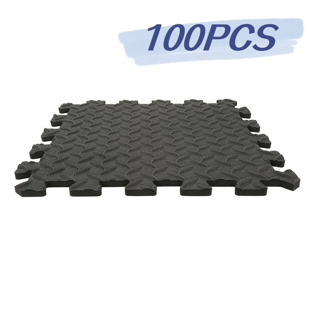 Schutzmatten 100 Matten rutschfeste EVA Schaumstoff 30×30cm Bodenschutzmatten Fitness Schwarz