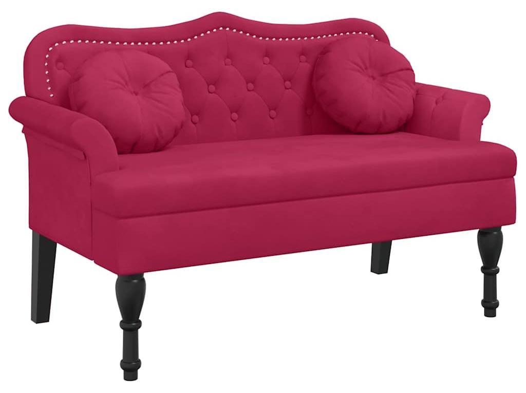 vidaXL Sitzbank mit Kissen Weinrot 120,5x65x75 cm Samt Produktbild 