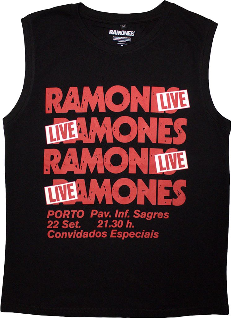 Ramones - Ärmelloses Oberteil für Herren/Damen Uni RO13489 (M) (Schwarz)