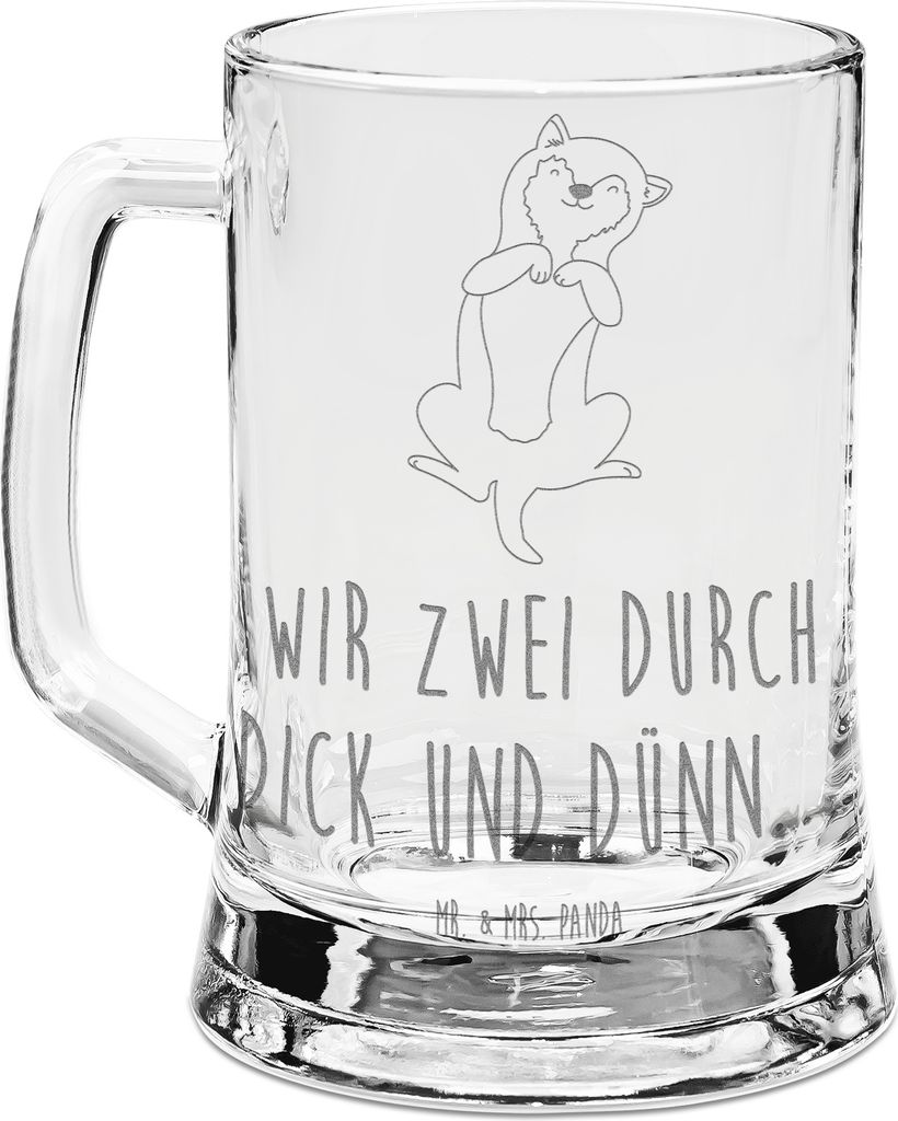 Mr. & Mrs. Panda Krug Hund Streicheln - Transparent - Geschenk, Bierkrug Mit Gravur, Glaskrug, Humpen, Treu, Hunde, Sprüche, Bauch, Süß, Glas, S...