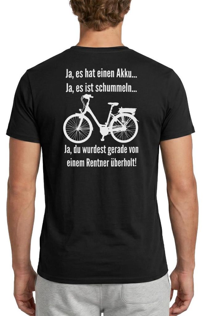 Spreadshirt Vom Rentner Überholt E-Bike Lustiger Spruch Männer T-Shirt, S, Schwarz