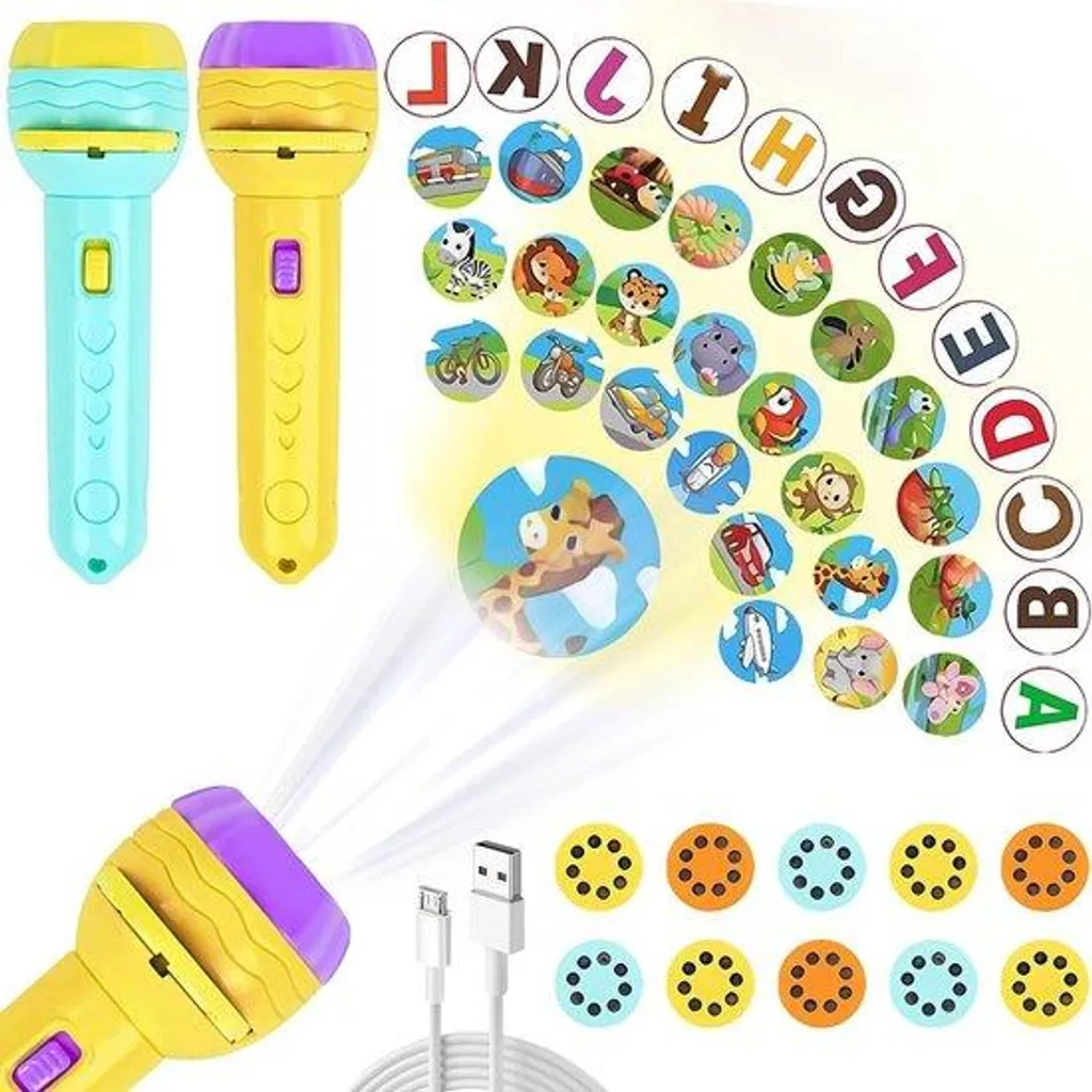 Lampe de projection pour enfant - Projecteur éducatif 80 images HD