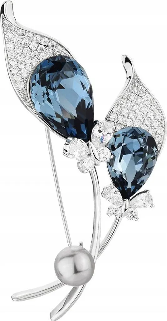Spilla da Donna Elegante con Fiore di Strass smaltato per