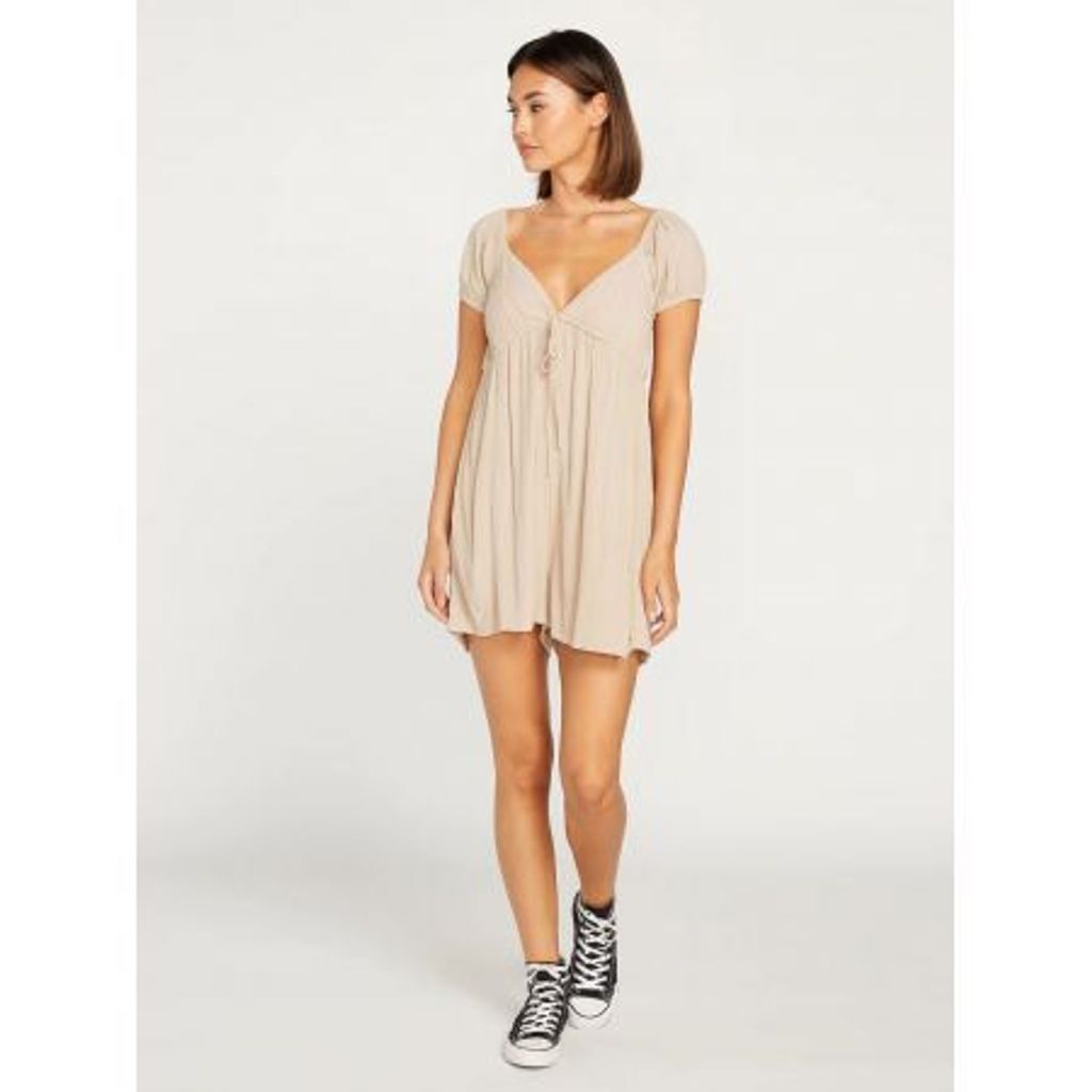 VOLCOM Moonblast Strampler-KLEID – Beige – XS