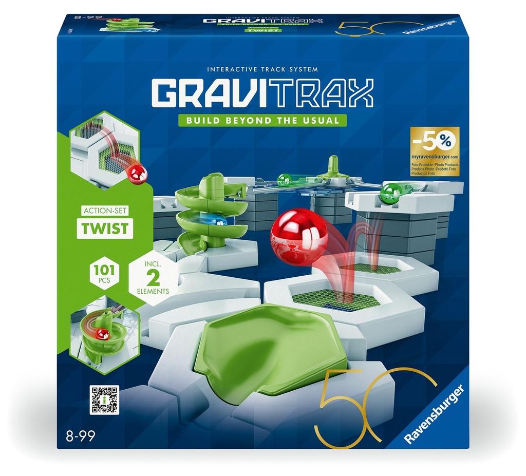 GraviTrax Action-Set Twist 50 year blue triangle Ravensburger 24576