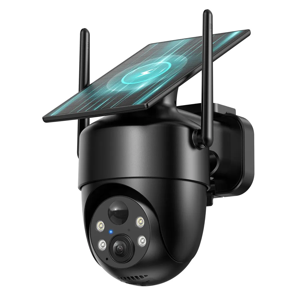 Caméra de surveillance sans fil 2K avec vision nocturne couleur et solaire