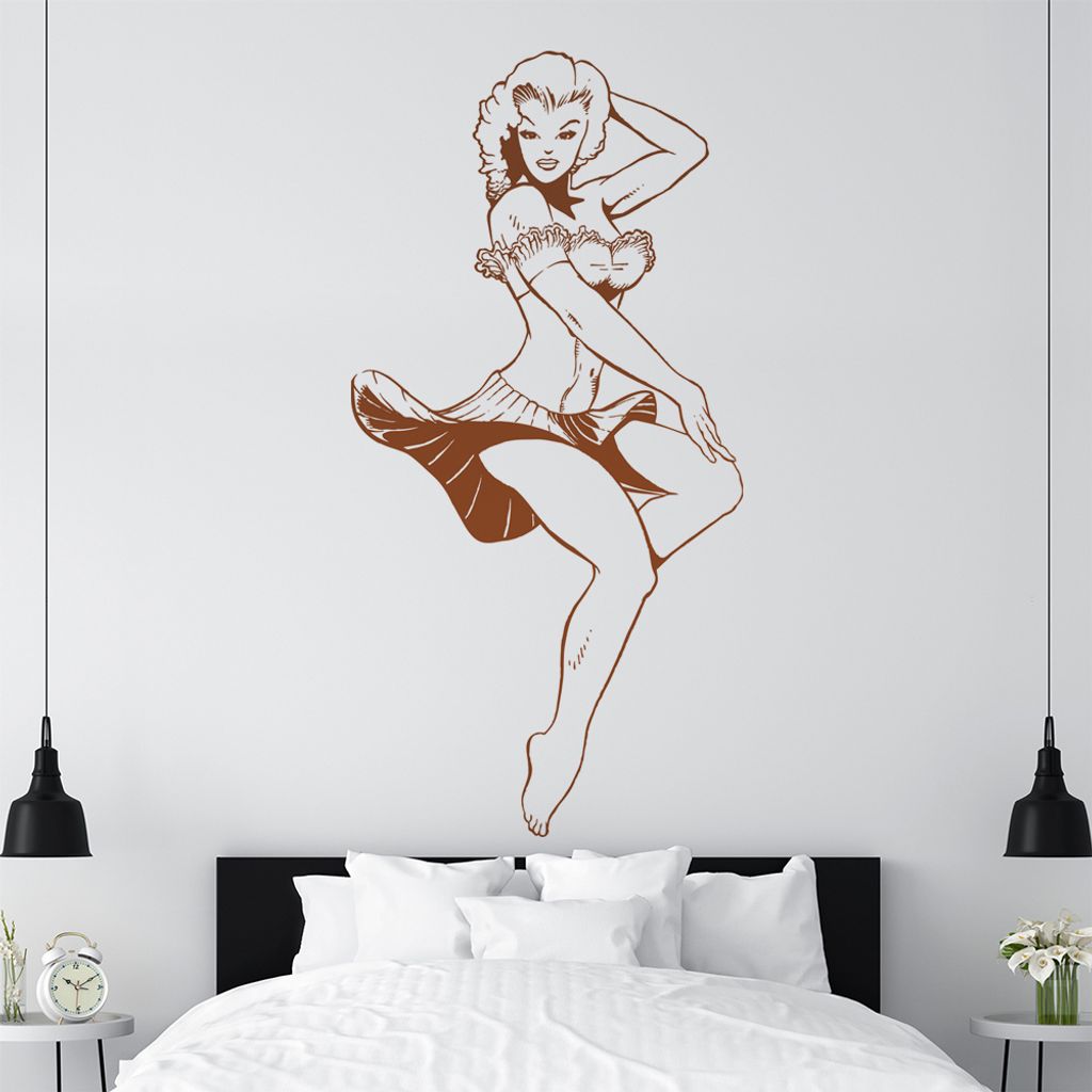 hauptsachebeklebt KIWISTAR Pin-Up Girls Retro Glamorous Model Wall Wandtattoo in 6 Größen - Wandaufkleber Wall Sticker - Dekoration, Küche, Wohn...