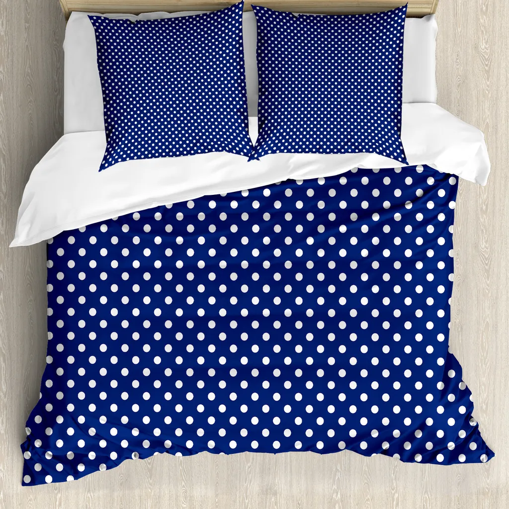 Copripiumino ABAKUHAUS Bianco a Pois Retro - Set 200x200 Antiacaro