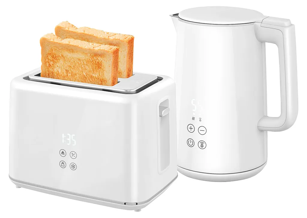 Bouilloire Isotherme 2200W et Grille-pain 7 Niveaux de Brunissage
