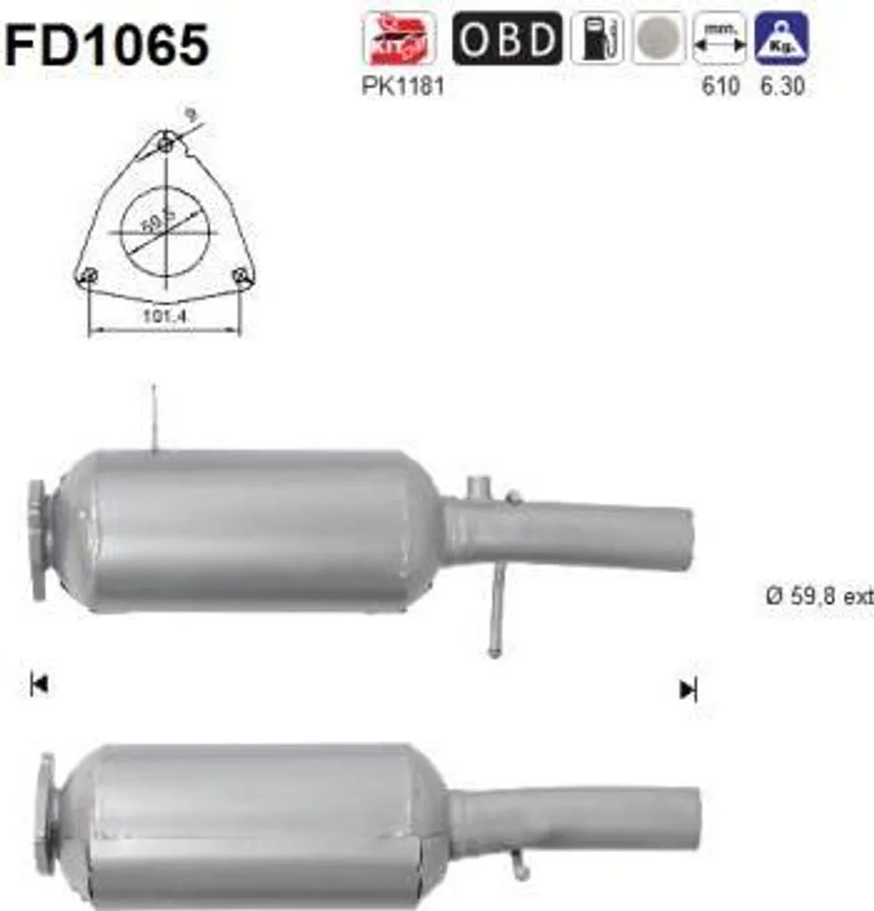 Filtre à particules haute performance pour Evoque équivalent LR068414