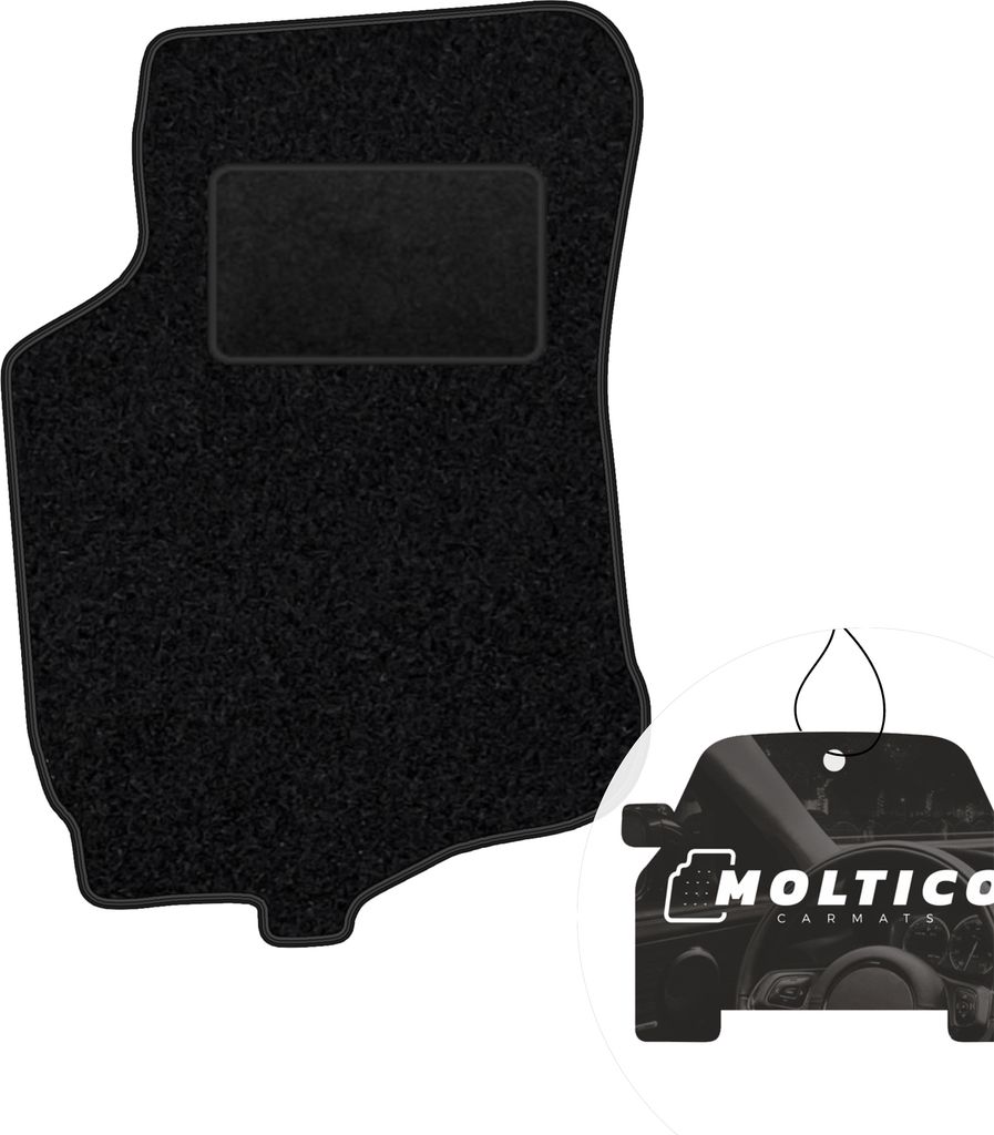moto-MOLTICO Fahrer Fußmatte Auto Velours Fahrerseite Autoteppiche Schwarz Fahrermatte 1-teilig passend für Mitsubishi Galant 1988-1992